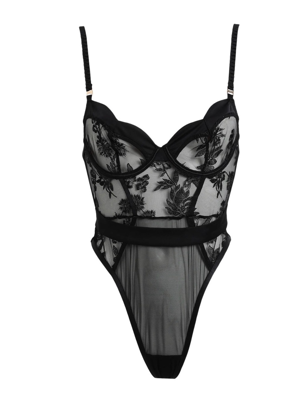 Bluebella Black Lace Mesh Bodysuit